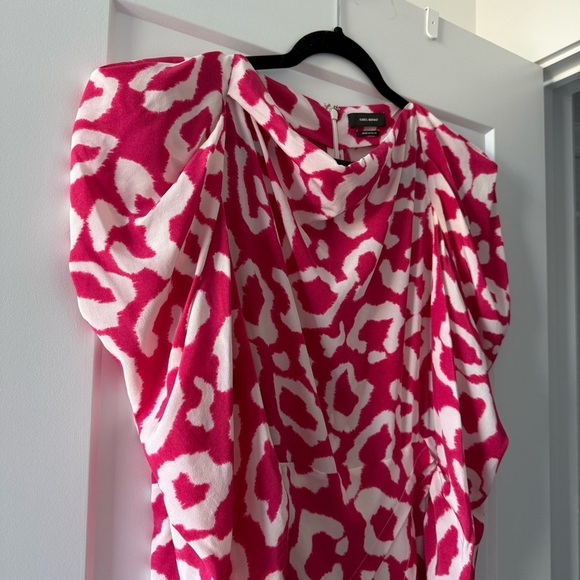 Isabel Marant pink & white leopard animal print Carley dress - Medium (FR 44) - Picture 6 of 12